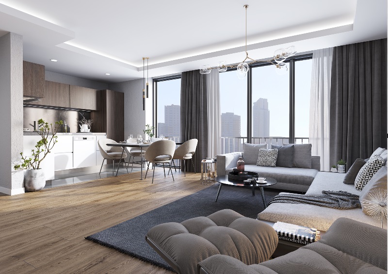 There are open-plan and close-plan kitchens options in Otto Atasehir